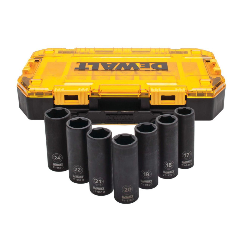 Набір головок 1/2 DeWALT DWMT74737-0 7 предметів з кованої сталі в пластиковому кейсі для зручного зберігання