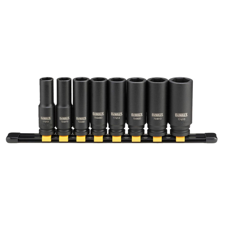 Набір головок DeWALT DWMT86090-0 1/2 8 предметів кована сталь з металевою рейкою для зберігання
