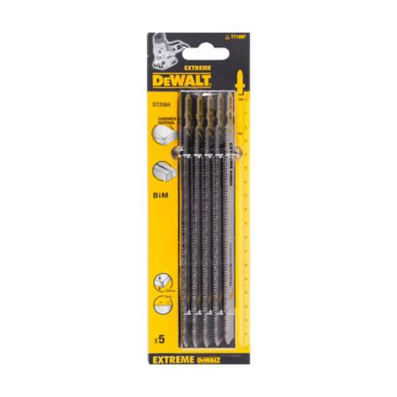 Полотно пильне спеціальне DeWALT DT2084 180 мм для лобзикових пил 5 шт BiM витримує матеріали до 120 мм