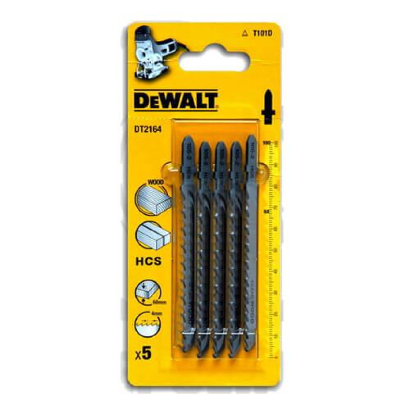 Полотна пиляльні по деревині DeWALT DT2164 100 мм HCS 5 шт для лобзиков с високим качеством реза