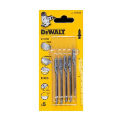Полотно пиля деревини DeWALT DT2168 76 мм HCS 5 штук високої прочности для криволинейного реза Полотно пиля деревини DeWALT DT2168 76 мм HCS 5 штук високої прочности для криволинейного реза