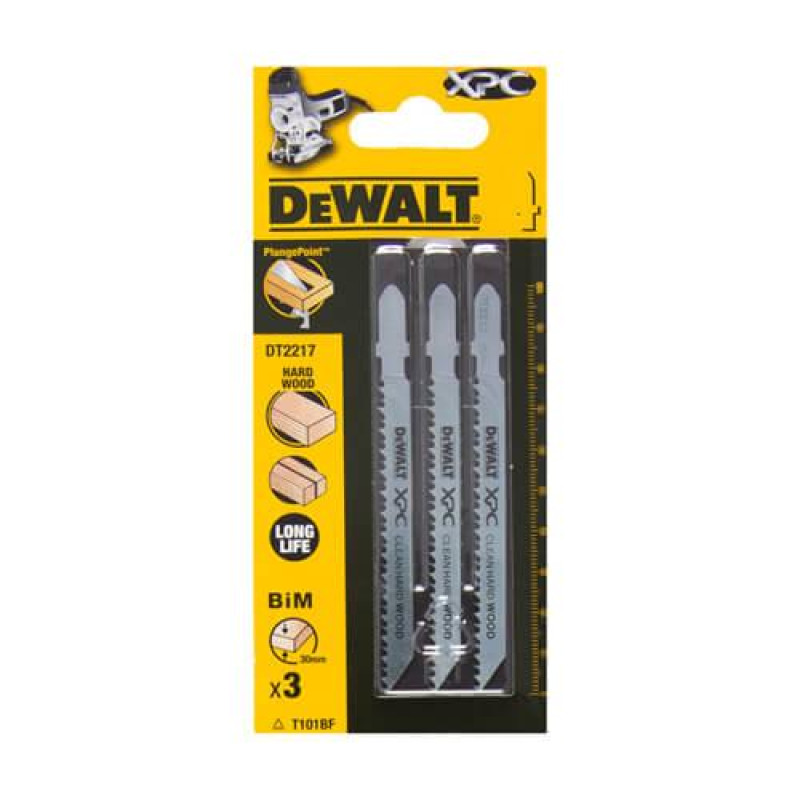 Полотно пиля DeWALT DT2217 100 мм для дерева 3 шт BiM с расстоянием между зубьями 2.5 мм для чистого реза