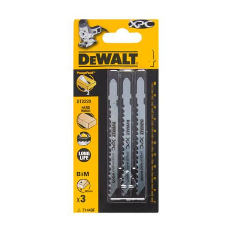 Полотно пиля DeWALT DT2220 100 мм 3 шт висока скорость реза увеличенний ресурс для лобзиков