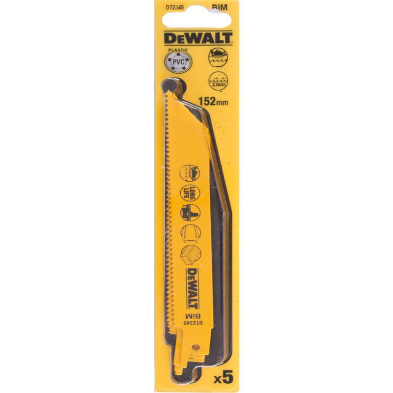 Полотно пильне універсальне DeWALT DT2345 152 мм 10 TPI для деревини алюмінію склопластика підвищений ресурс