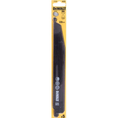 Полотно пильне біметалічне DeWALT DT2363 228 мм 6 TPI для м’якої деревини HCS упаковка 5 шт