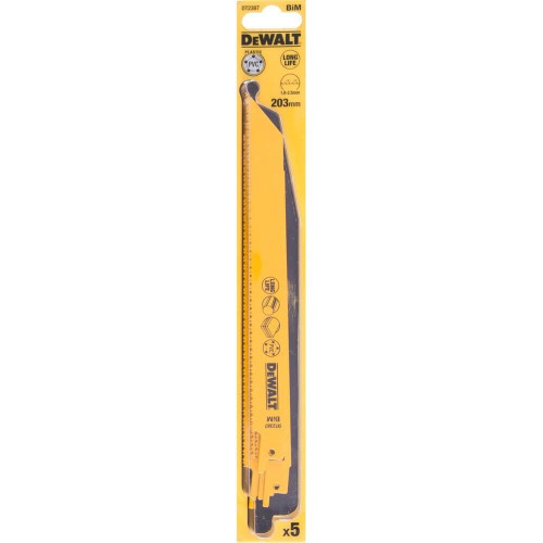 Полотно пильне біметалічне DeWALT DT2387 203 мм TPI 10-14 для матеріалів до 175 мм 5 шт в упаковці