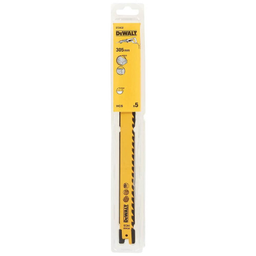Полотно пильне біметалічне DeWALT DT2432 305 мм товщина 1.25 мм 5 шт HCS 3 TPI для шабельних пилок