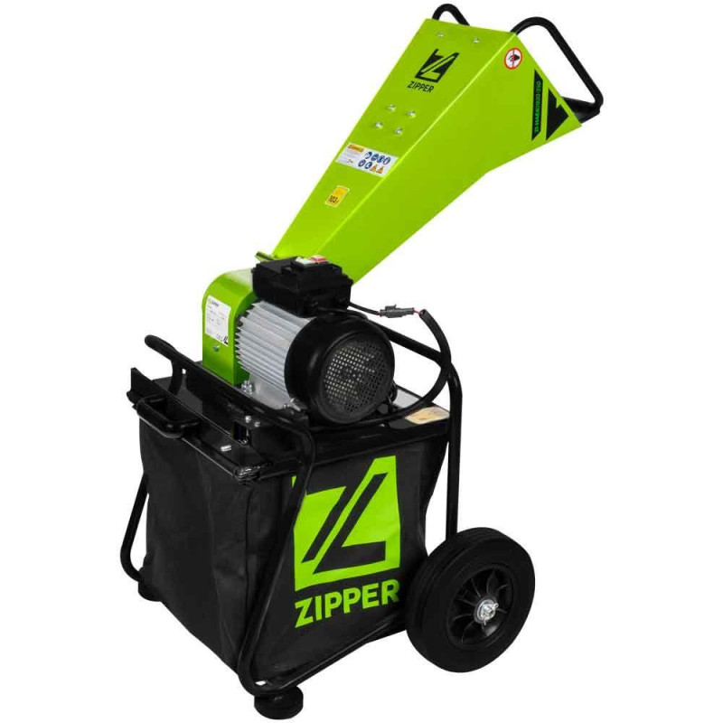 Садовий подрібнювач Zipper ZI-HAEK2800-230 потужність 2.8 кВт максимальний діаметр 50 мм мішок 65 л