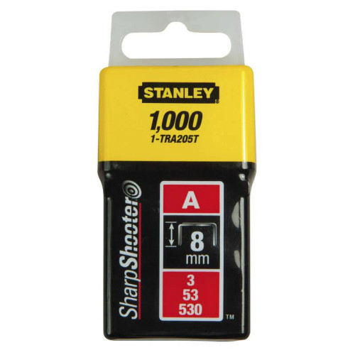 Скоби тип А STANLEY 1-TRA205T висота 8 мм упаковка 1000 штук для ручного степлера Light Duty