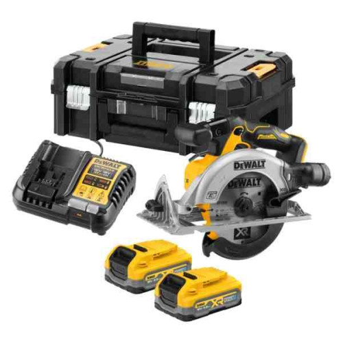 Дисковая пила DeWALT DCS565S2T аккумуляторная 18В 5 Аг бесщеточная легкий вес 2.8 кг диаметр диска 165х20 мм