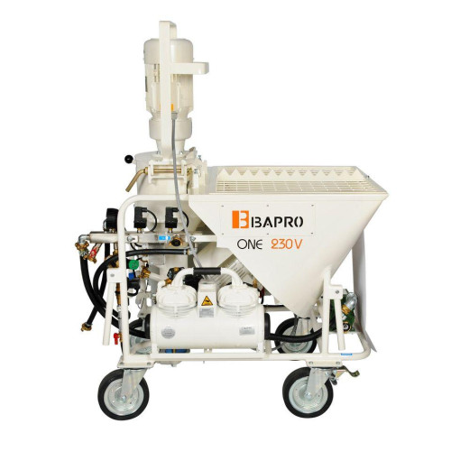 Штукатурна станція BAPRO one 230V насос 4-40 л/мин компресор 1040 Вт габарити 1250х720х1530 мм