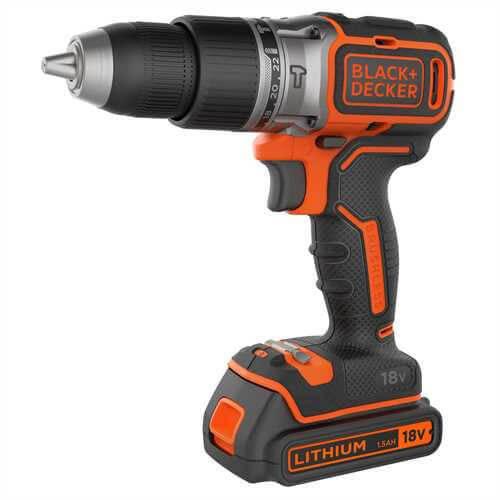 Дриль-шурупокрут BLACK+DECKER BL188KB 18 В 1.5 Ач безщітковий ударний 52 Нм 2.96 кг