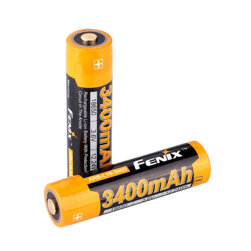 Акумулятор 18650 Fenix 3400 mAh Li-Ion з захистом 500 циклів вага 50 г