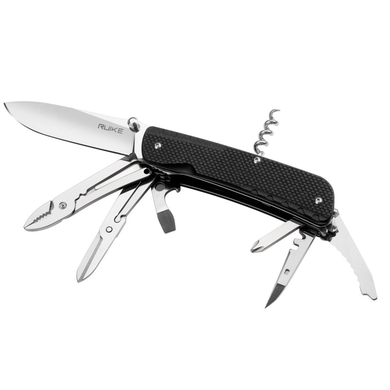 Багатофункціональний ніж Ruike Trekker LD41-B 85 мм клинок 22 інструменти вага 231 г рукоятка G10 чорний