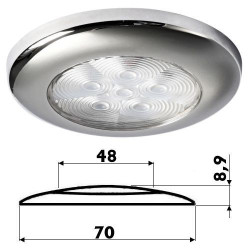 Світильник LED накладний Osculati 12/24 В 1.2 Вт IP67 білий пластик/нержавіюча сталь 95 Лм 5500-6300 К Світильник LED накладний Osculati 12/24 В 1.2 Вт IP67 білий пластик/нержавіюча сталь 95 Лм 5500-6300 К