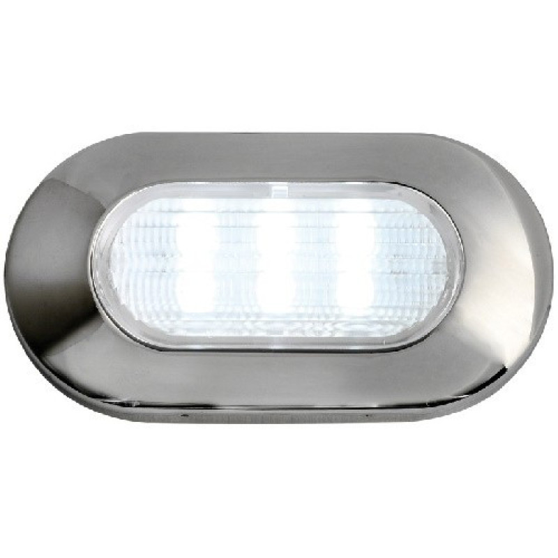 Світильник LED Osculati накладний синій 12 В 1.2 Вт нержавіюча сталь IP67 6 світлодіодів 22 Лм кут 120°