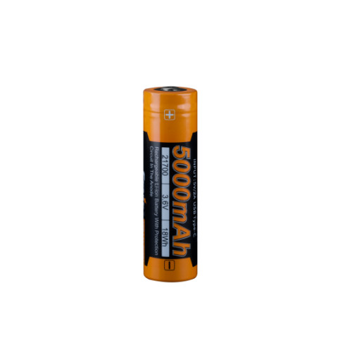 Акумулятор 21700 Fenix ARB-L21-5000U Li-Ion 5000 мАг USB Type-C вага 72 г з захистом