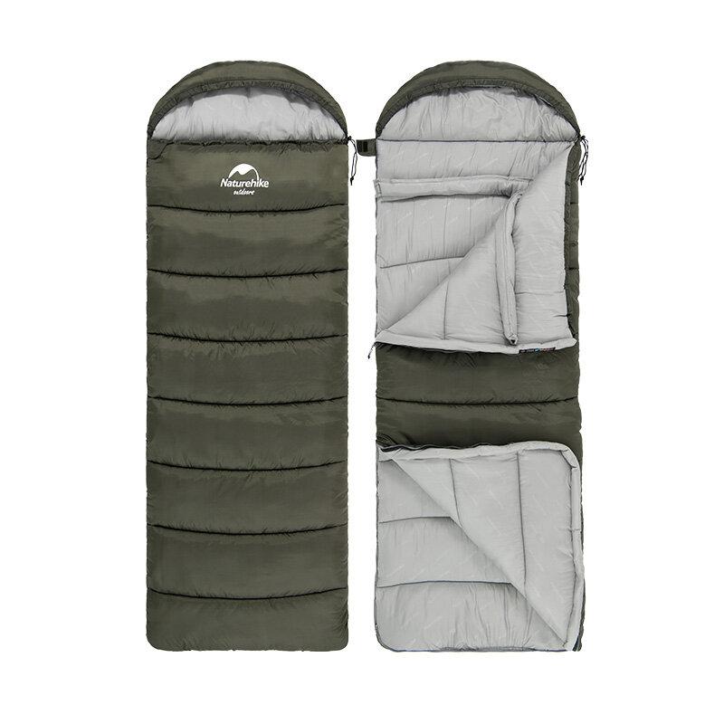 Спальний мішок Naturehike U350 NH20MSD07 лівий зелений 1°C вага 1.7 кг для зимового відпочинку 220 см