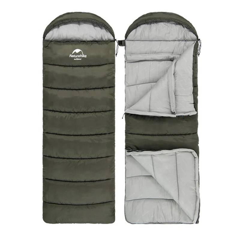 Спальний мішок Naturehike U150 NH20MSD07 11°C легкий 1.3 кг правий зелений для всесезонного використання 190 см