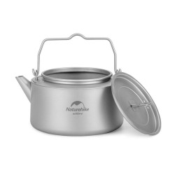 Титановий чайник Naturehike NH21CJ007 1 л вага 185 г розмір 167 x 150 мм складна ручка для зручності Титановий чайник Naturehike NH21CJ007 1 л вага 185 г розмір 167 x 150 мм складна ручка для зручності