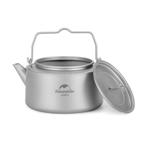 Титановий чайник Naturehike NH21CJ007 1 л вага 185 г розмір 167 x 150 мм складна ручка для зручності
