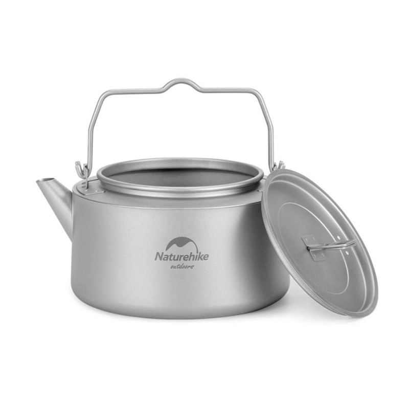 Титановий чайник Naturehike NH21CJ007 1 л вага 185 г розмір 167 x 150 мм складна ручка для зручності