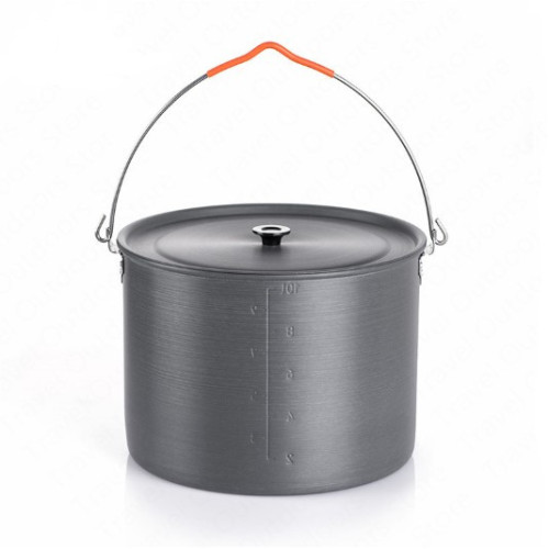 Котелок Naturehike NH19CJ003 10 л алюмінієвий 1.1 кг для 15-20 порцій з розкладною ручкою