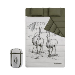 Спальний мішок Naturehike NH21MSD06 двомісний зелений 2800 г 215 х 145 см водоотштовхувальний поліестер
