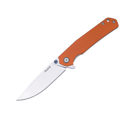 Складний ніж Ruike P801-J 86 мм з сталі Sandvik 14C28N вага 86 г твердості 57-59 HRC оранжева рукоятка G10 Складний ніж Ruike P801-J 86 мм з сталі Sandvik 14C28N вага 86 г твердості 57-59 HRC оранжева рукоятка G10