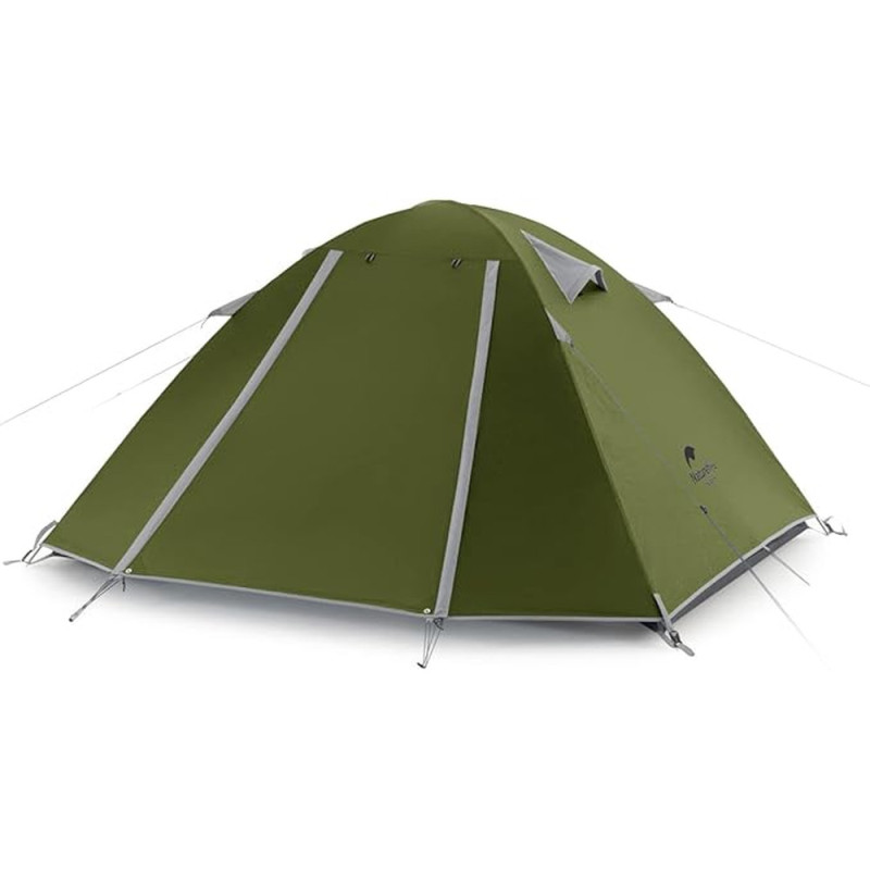 Тримісна палатка Naturehike P-Series CNK2300ZP028 темно-оливкова вага 2.3 кг водовідштовхувальна 2000 мм