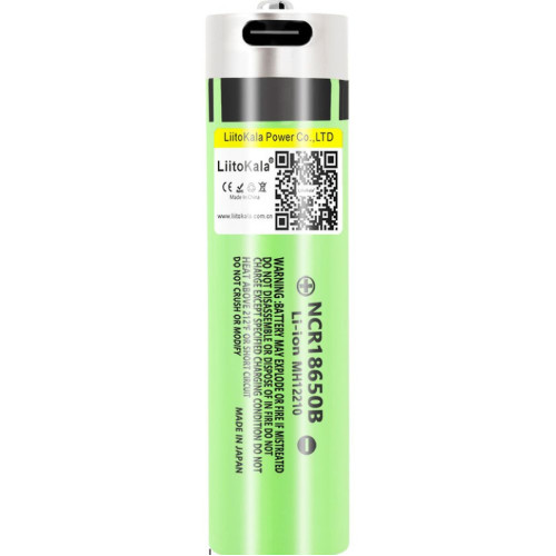 Акумулятор LiitoKala Lii-USB-34B 18650 3400mAh з USB Type-C вбудований захист 12 місяців гарантії