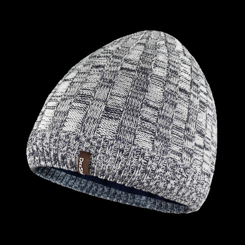 Водонепроникна шапка Dexshell Heathered Rib Knit Beanie біло-сіра універсальний розмір 56-58 см вітро-водонепроникна