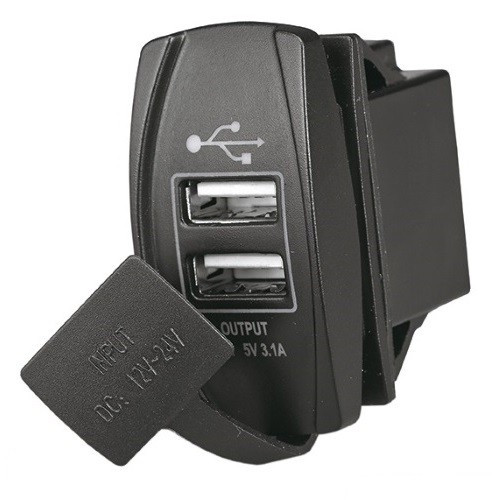 Гніздо 2хUSB Osculati 12/24 В для судна зарядка гаджетів 5 В 2.0 А + 1.0 А нове Італія