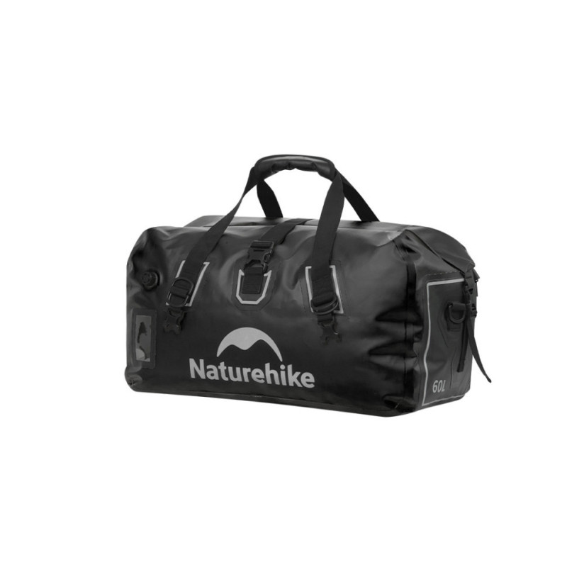 Водонепроникна сумка Naturehike CNK2450XB015 40 л чорна для активного відпочинку на мотоциклі з внутрішньою кишенею