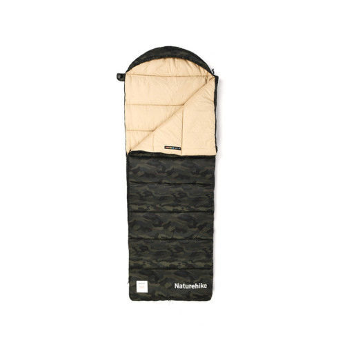 Спальний мішок Naturehike M320 CNK2350WS023 зелений камуфляж капюшон вага 1.56 кг розмір 190+30 х 80 см