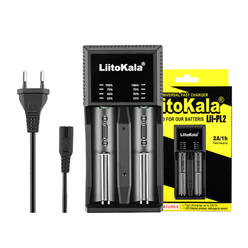 Зарядний пристрій LiitoKala Lii-PL2 EU на 2 канали LED-індикація для Li-ion та Ni-MH/Ni-Cd акумуляторів