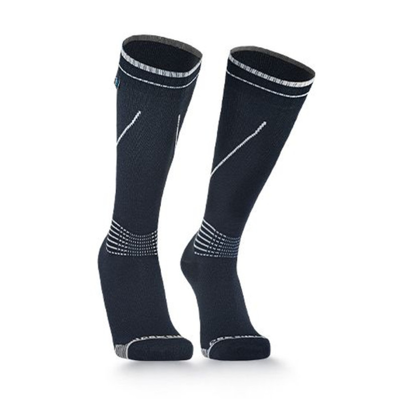Водонепроникні шкарпетки Dexshell Longlite Socks 2.0 сірі смужки розмір XL для риболовлі активного відпочинку