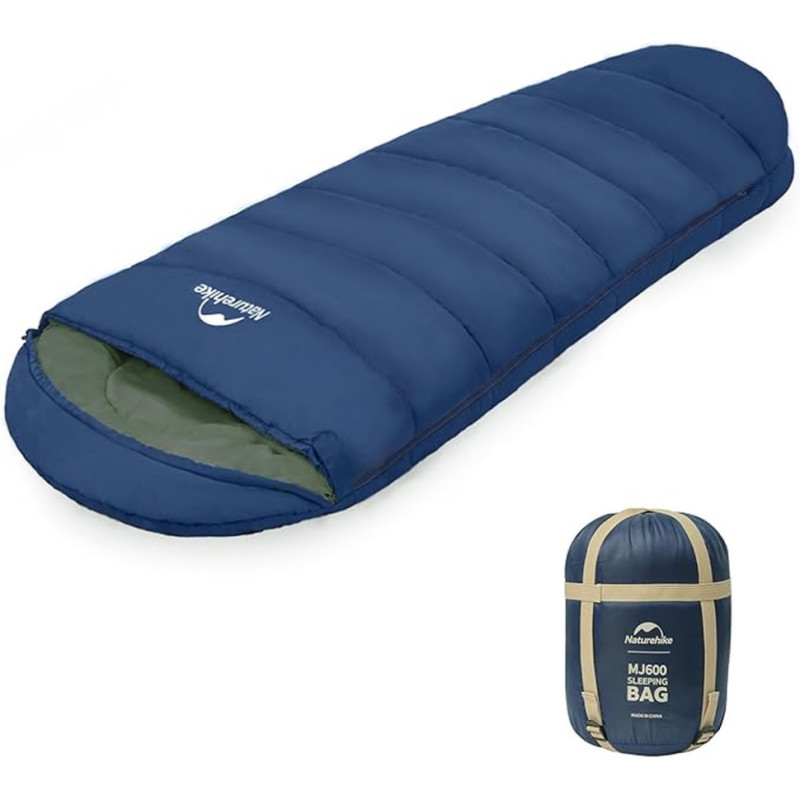 Спальний мішок Naturehike MJ600 темно-синій 205 х 75 см легкий 2.1 кг з капюшоном для зимових подорожей