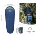Спальний мішок Naturehike MJ600 темно-синій 205 х 75 см легкий 2.1 кг з капюшоном для зимових подорожей