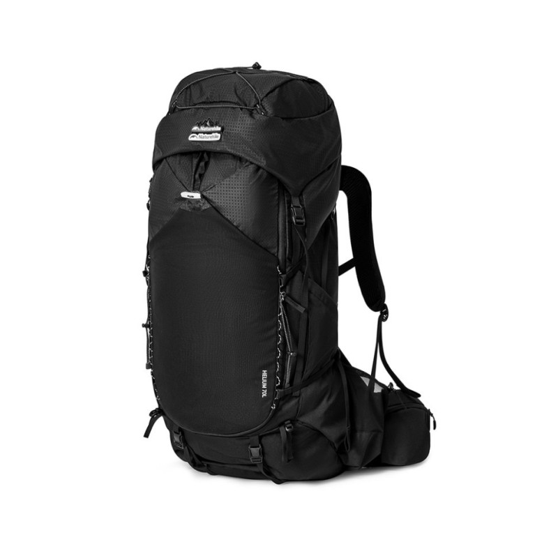 Рюкзак Naturehike Helium CNK2450XB014 70 л чорний з водонепроникним чохлом сітчастими вставками для комфортного носіння
