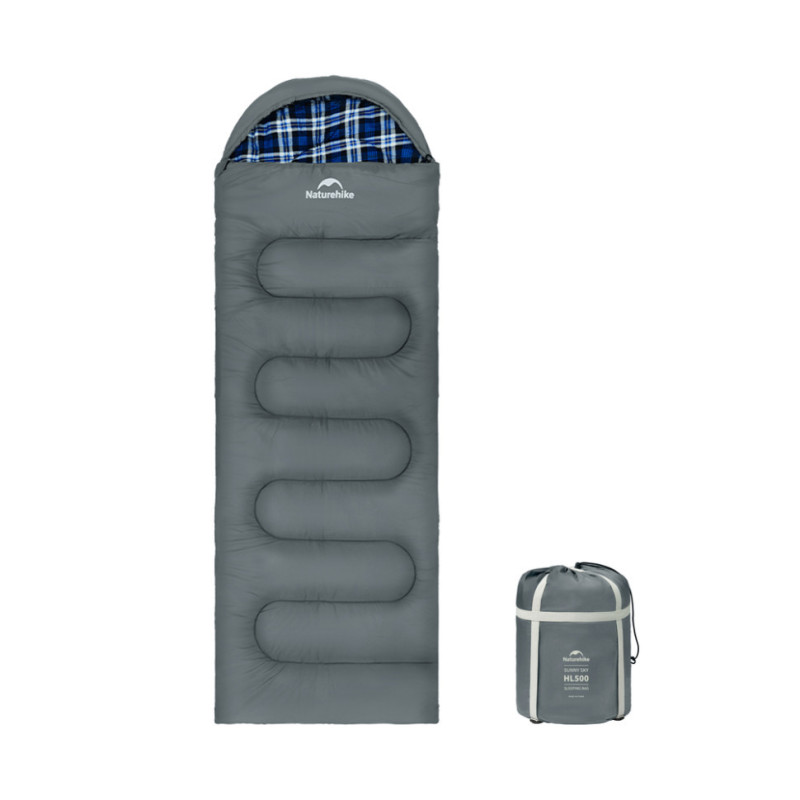 Спальний мішок Naturehike Clear Sky HL500 водонепроникний 300T утеплювач 500 г/м² сірий вага 2.7 кг