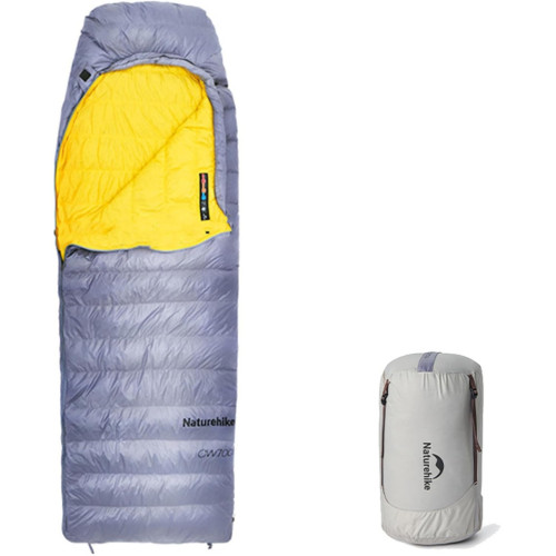 Спальний мішок Naturehike CW700 жовто-сірий розмір L утеплювач 700 г/м² нейлон 20D