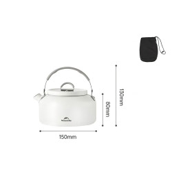 Чайник Naturehike CNK2450CF013 0.8 л керамічне антипригарне покриття алюміній компактний білий Чайник Naturehike CNK2450CF013 0.8 л керамічне антипригарне покриття алюміній компактний білий