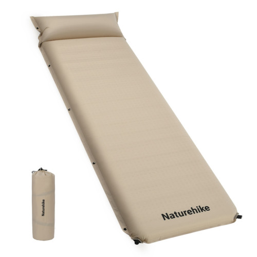 Самонадувний килимок Naturehike CNK2450WS020 бежевий з подушкою 200 х 63 х 10 см вага 2.3 кг ортопедичний