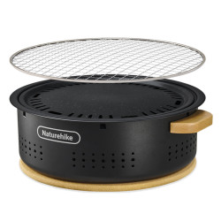 Кемпінгова пічка Naturehike CNK2550CF010 кругла 36 х 32.6 х 12 см хромоване залізо гриль-решітка Кемпінгова пічка Naturehike CNK2550CF010 кругла 36 х 32.6 х 12 см хромоване залізо гриль-решітка