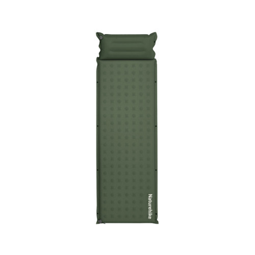 Надувний килимок з подушкою Naturehike CNK2550WS025 60 мм зелений 200 х 65 см вагою 1.7 кг для комфортного відпочинку