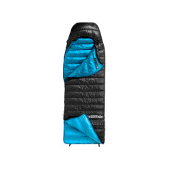 Спальний мішок Naturehike CW400 NH18C400-D розмір L чорний-синій утеплювач 650FP легкий нейлон 20D Спальний мішок Naturehike CW400 NH18C400-D розмір L чорний-синій утеплювач 650FP легкий нейлон 20D