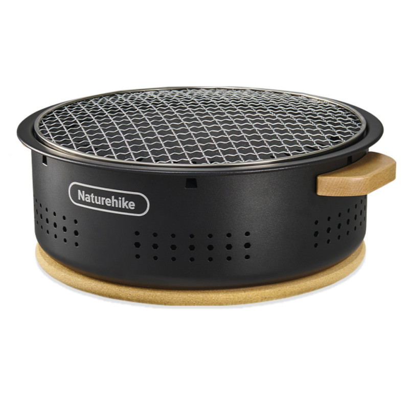 Кемпінгова пічка Naturehike CNK2550CF010 кругла 36*32.6*12 см хромоване залізо для барбекю
