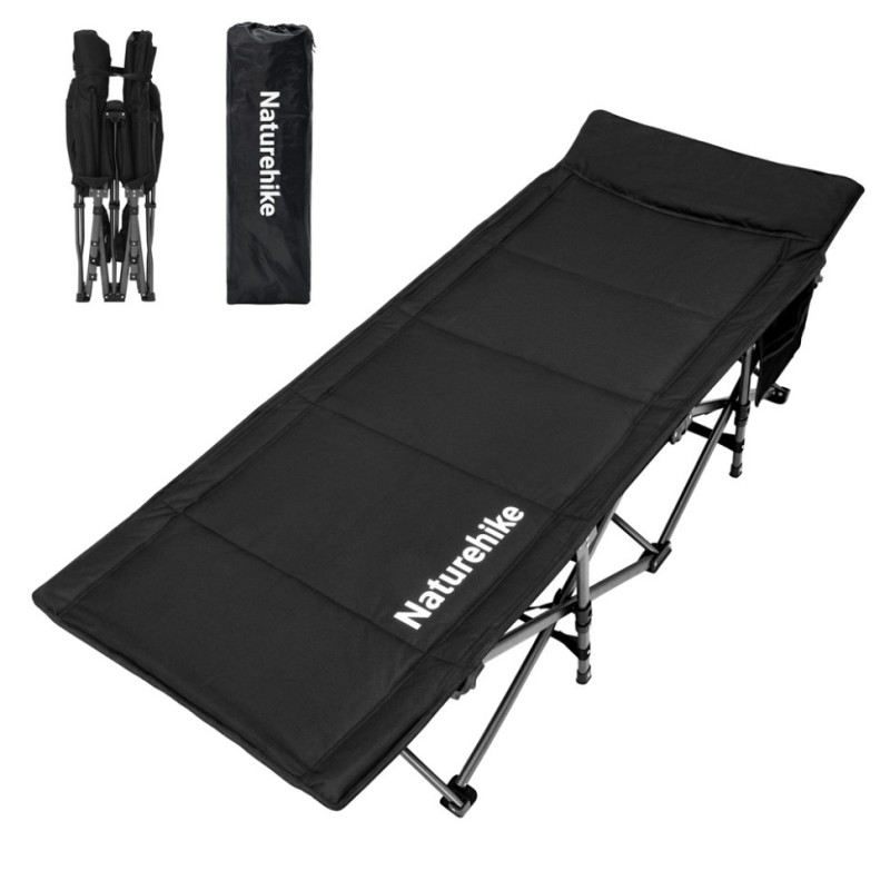 Складне ліжко Naturehike CNK2300WS010 Поліестер 600D Oxford залізо чорний вага 7.3 кг розмір 190 х 70 х 36/48 см