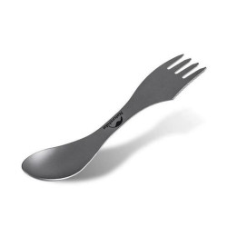 Ложка-вилка-ніж Naturehike Titanium NH19T012 титан вага 26 г матова полірована поверхня